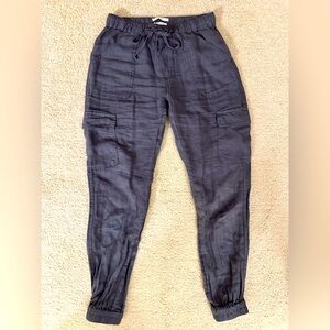 Charcoal Linen Cargo Pants Nicole Miller